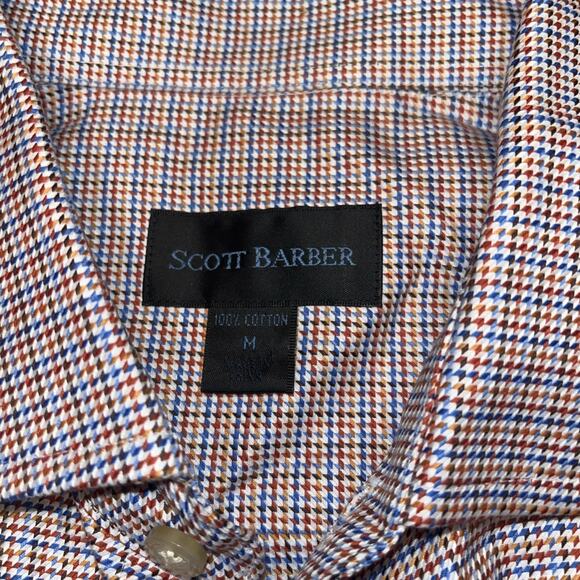 Scott Barber Shirt Medium Geometric Button Up Long Sleeve Cotton - Picture 3 of 5
